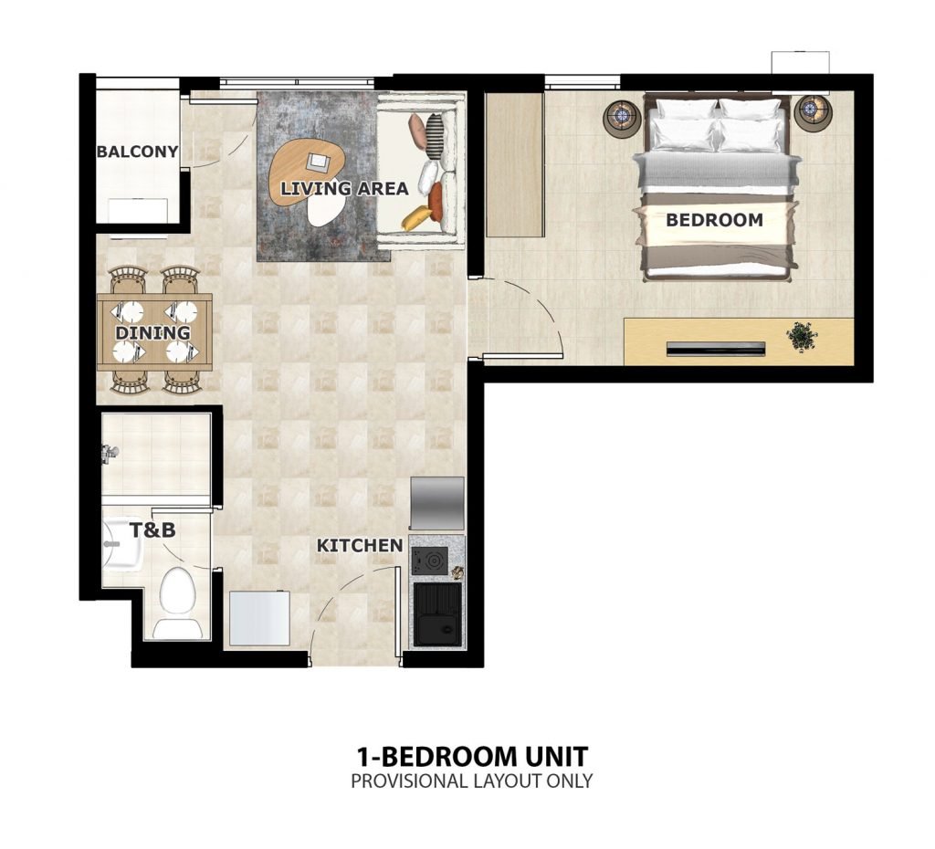 1-BR Unit Provisional Layout Only